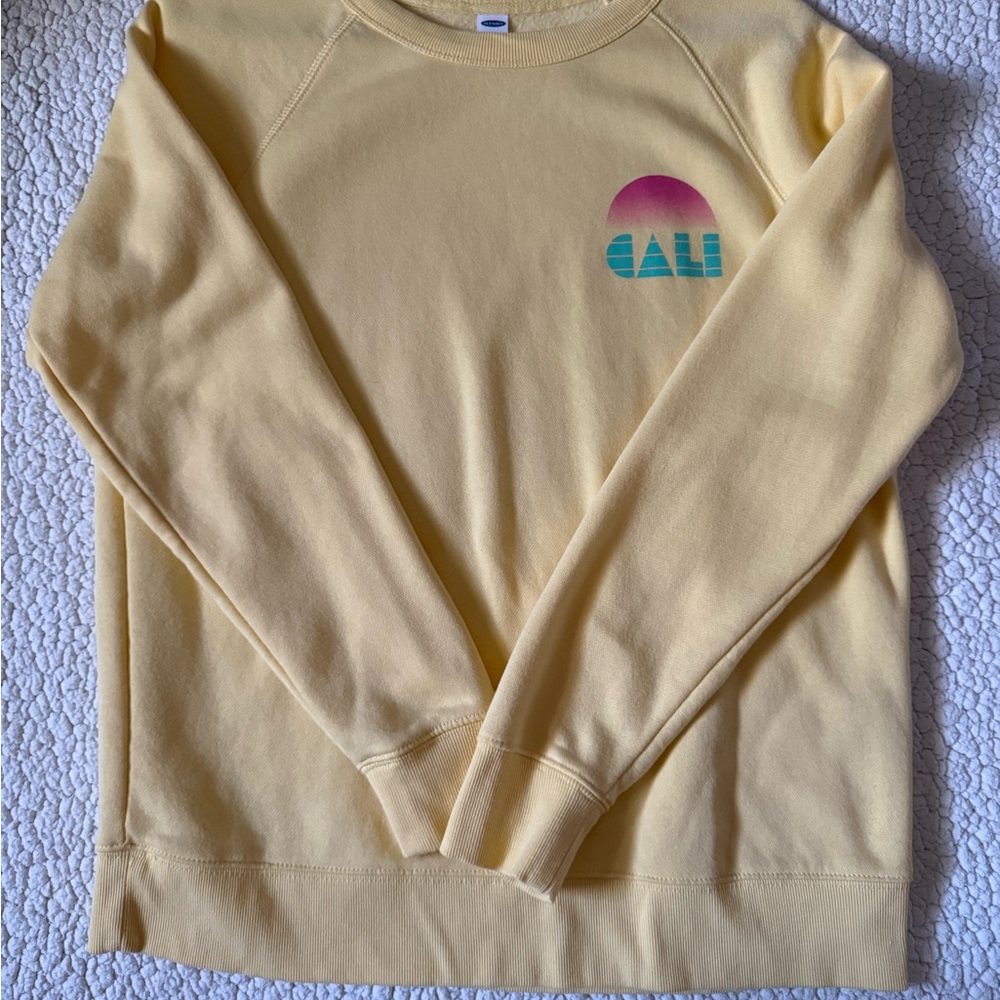 Old Navy Yellow Cali Graphic Sweater